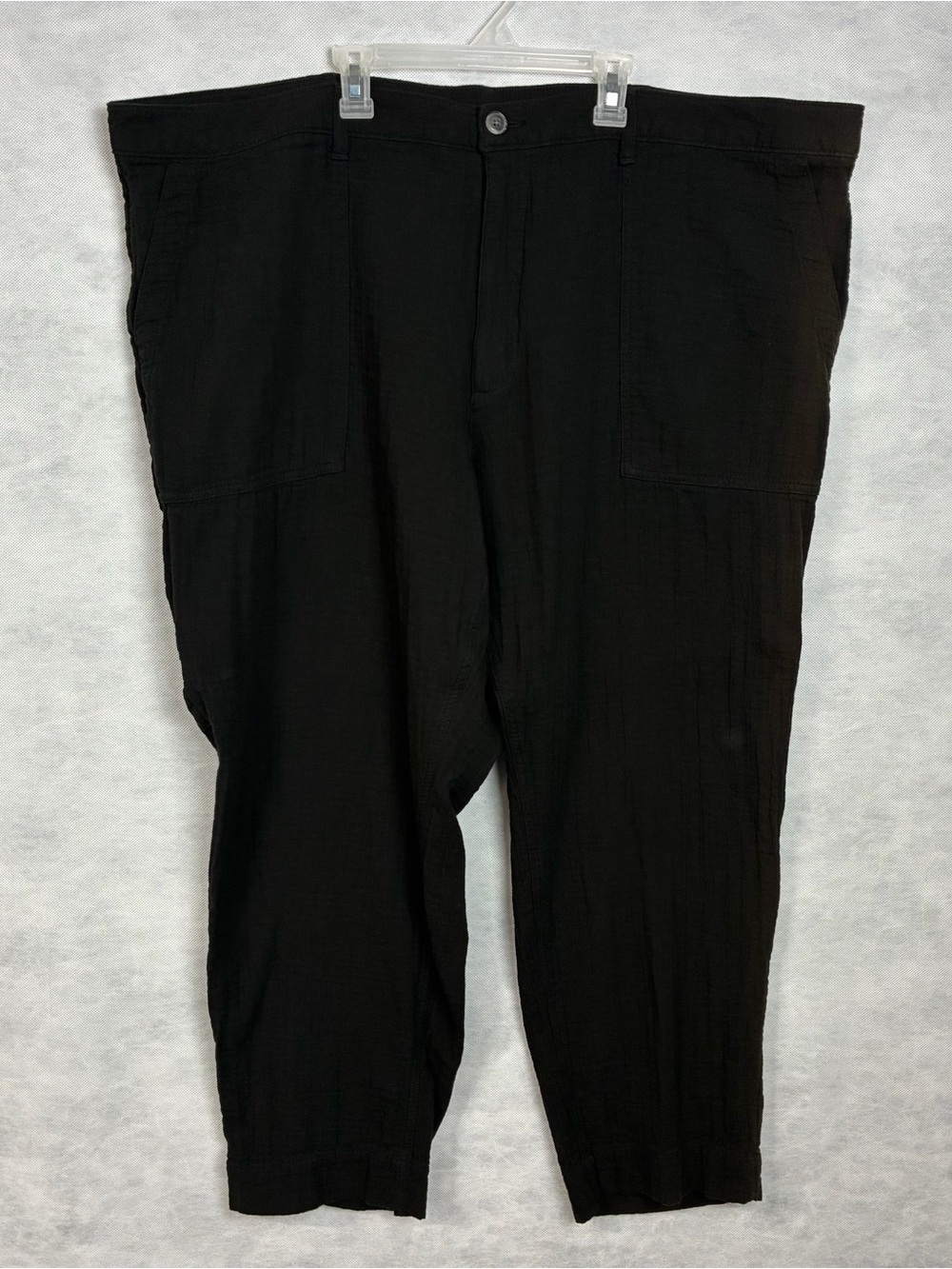 Old Navy Pants Womens Plus Size 26 Black High Waist Crinkle Tapered Leg Flaw